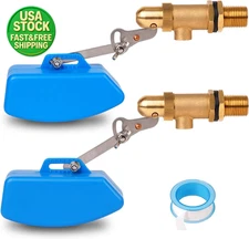 2 Pack Brass Float Valve 1/2 Inch Livestock Water Tank Auto Fill Shut Off