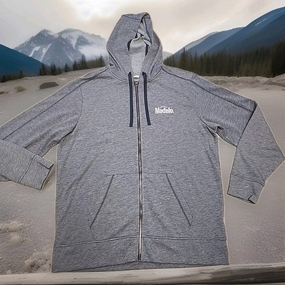 Cerveza Modelo Logo Gray Full Zip Long Sleeve Hoodie Mens XL