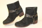 UGG Darling Womens Size 9 40 Stud Harness Black Suede Biker Ankle Boots 1005957