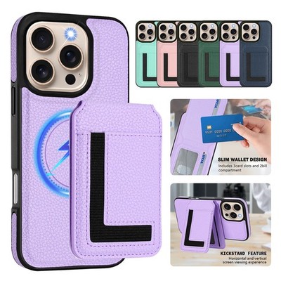 For iPhone 16 Pro Max 15 14 13 Detachable Wallet Card Holder Case Mag Safe Cover
