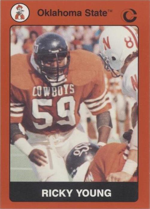 1991 Collegiate Collection Oklahoma State University Cowboys Ricky Young #59 - 1 of 2