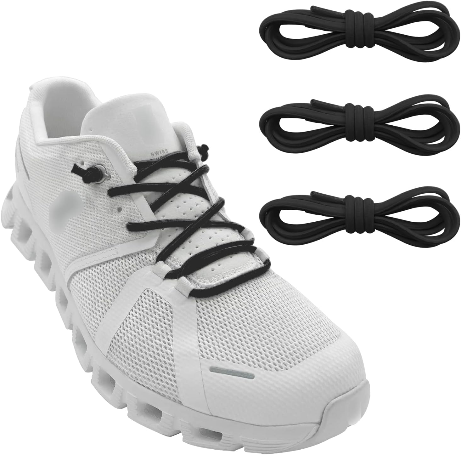 3 Pairs Elastic Replacement Shoe Laces Stretch Oval Strings