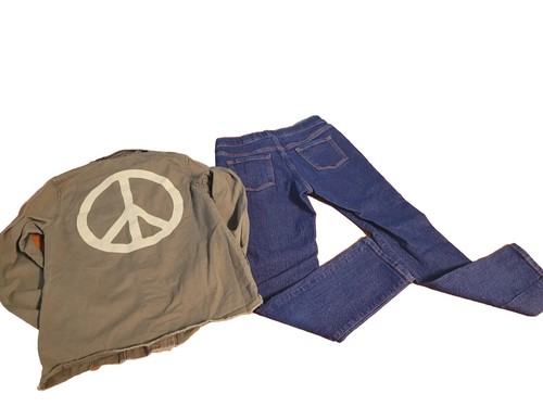 Set Big Girls Old Navy Blue Jeans & Junk Food Green Jacket Youth Sz L (10 -12) - Picture 3 of 24