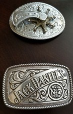 2005 Jack Daniels 5007JD Old No. 7 Silver Belt Buckle Rectangle  Oval Buckle