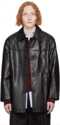 Vintage Y2K Danier Genuine Black Leather Jacket Overcoat Size