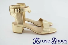  LAND'S END High Ankle Strap Heel  Sandals  Gold Size 8W