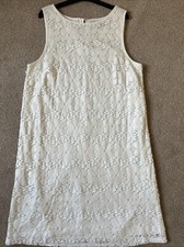 New Look Cream Flower Lace Lined Dress. Size 14