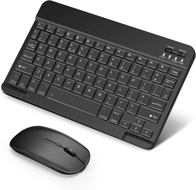 SOPPY Tragbare Bluetooth Tastatur und Maus, Wiederaufladbare Mini Tastatur, Kabellos