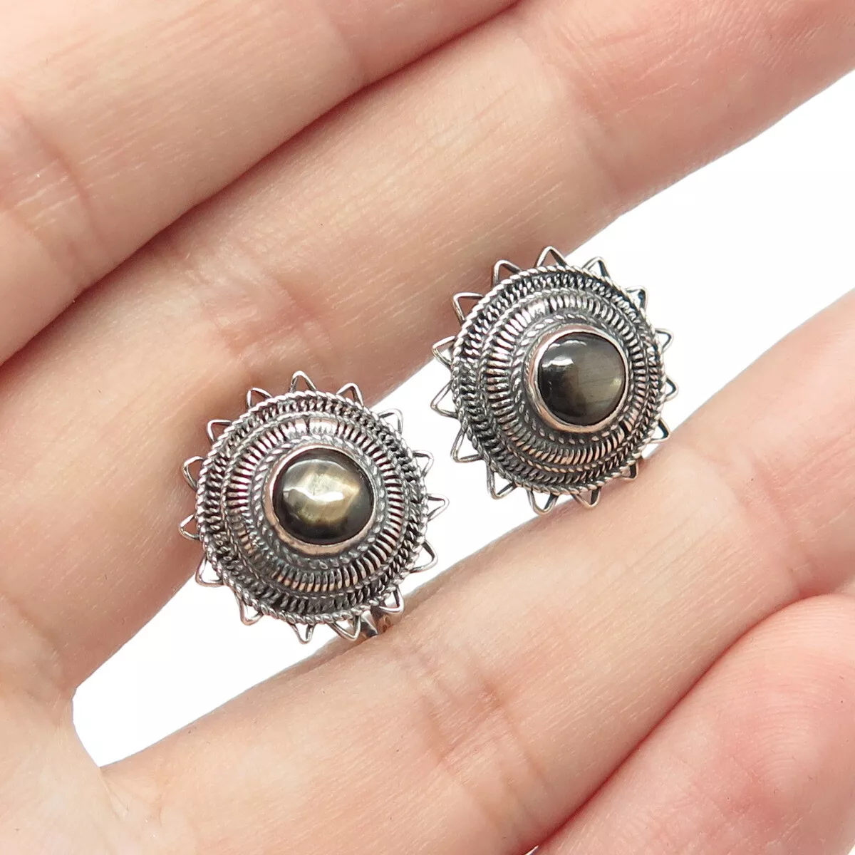 Sapphire screw back on sale earrings