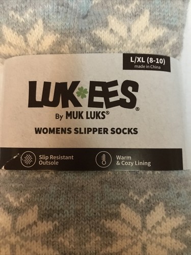 MUK LUK LUK EES WOMEN'S SLIPPER SOX Multi Color SIZE L/XL (8-10) (7-FD-12) - Picture 4 of 7