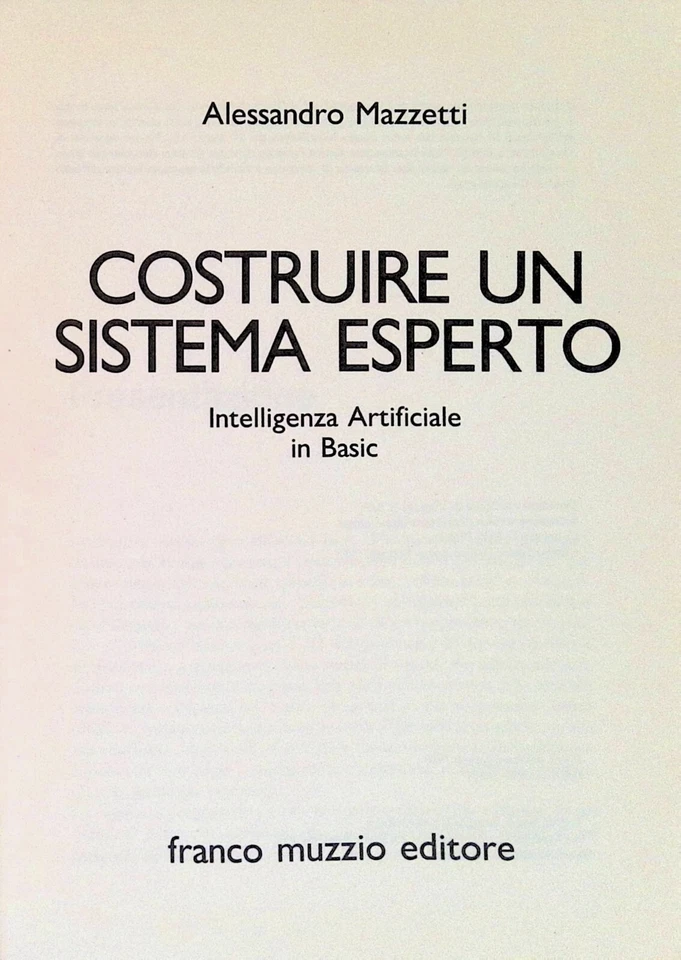 Raro Libro programmazione Costruire un Sistema Esperto IA in Basic 1986 Retro - Immagine 2 di 4