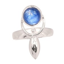 Göttin - natürlicher Kyanit - Brasilien 925 Sterling Silber Ring Schmuck Gr.6 CR71447