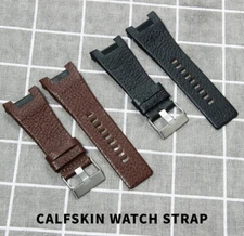 High Quality Genuine Leather Watch Band Notched Strap 32mm Fits Diesel with Tool