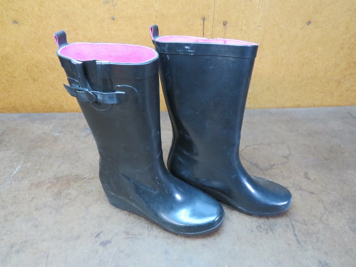Capelli New York Women's Size 10 Black Rubber Rain Boot's New York | eBay UK