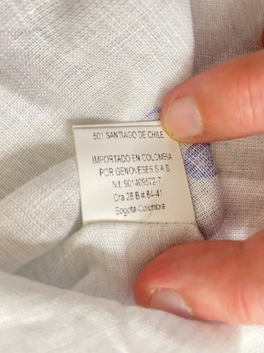Mens XL Button Down Designer Shirt Soloio Vasari White and Blue Blueberry linen - Picture 13 of 13