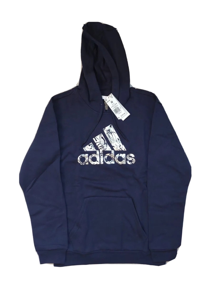 NEW adidas Liquid Foil Badge Of Sport Graphic Hoodie Legend Ink