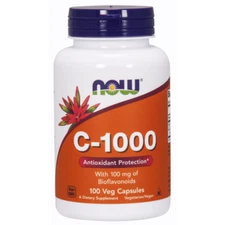 NOW Foods C-1000 Vitamin C 100 Veg Caps Antioxidant 05/27EXP