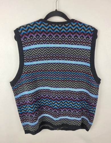 Gilet con Cerniera Vintage Nuovo con Etichette Stefano Uomo Colorato 100% Acrilica Taglia L Nuovo con Etichette - Foto 4 di 4
