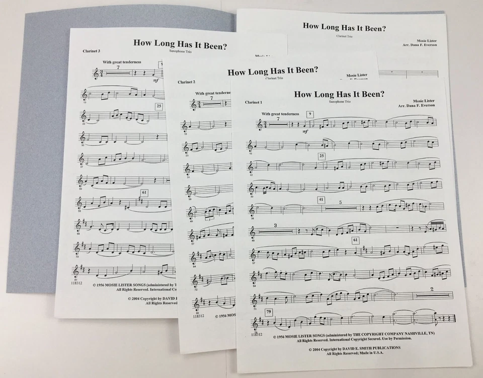 How Long Has It Been Clarinet Trio Piano Sheet Music by Dana F Everson Sacred - Image 3 of 4
