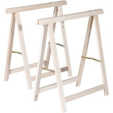 COPPIA CAVALLETTI PIEGHEVOLE CAVALLETTO IN LEGNO ABETE 75x75cm