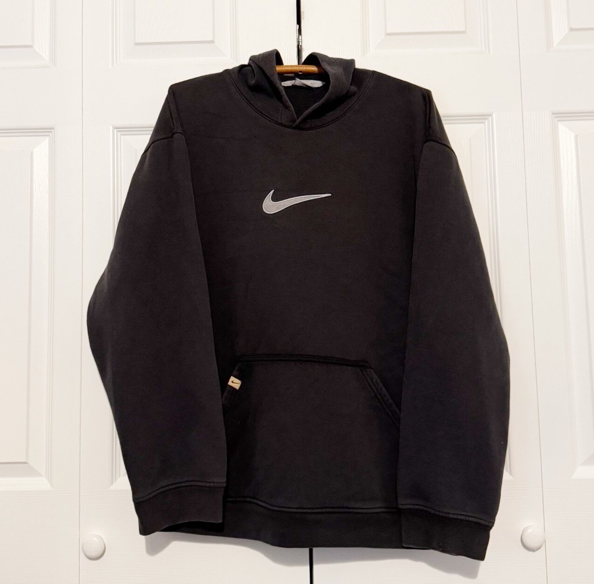 Vintage Nike Hoodie XL Center Swoosh Logo Y2K Sweatshirt Faded