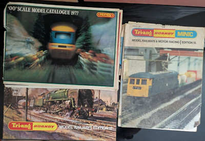x3 HORNBY TRIANG MODELLEISENBAHNKATALOGE - 1977 - AUSGABE 15, 17, PREISFÜHRER