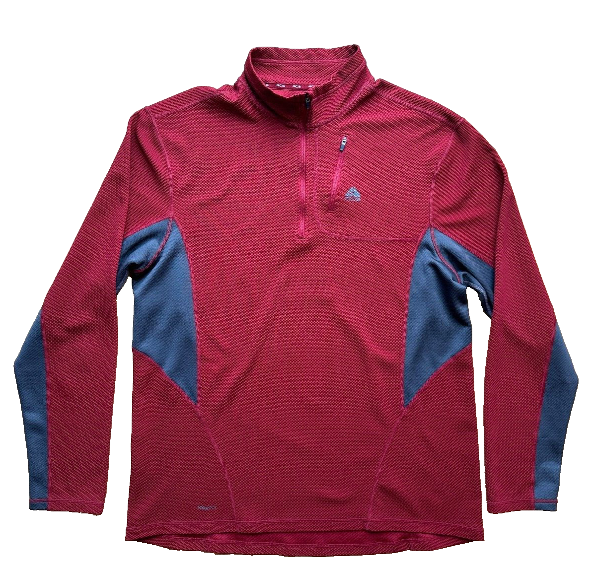 SACAI X NIKE Maglione pullover uomo Nike ACG Fit Dry 1 4 zip rosso corsa atletica taglia XL