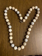 Vintage Earth Tones Ceramic Beaded Necklace 22"