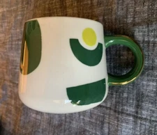 Tabitha Brown Stoneware Mug * Target Collab * 12 Oz. * Green White Yellow MCM