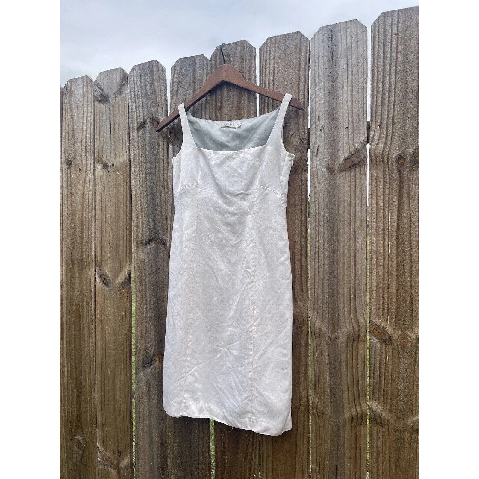 OFF WHITE Mini abito Dreamy Off seta bianca di Tahari taglia 4P