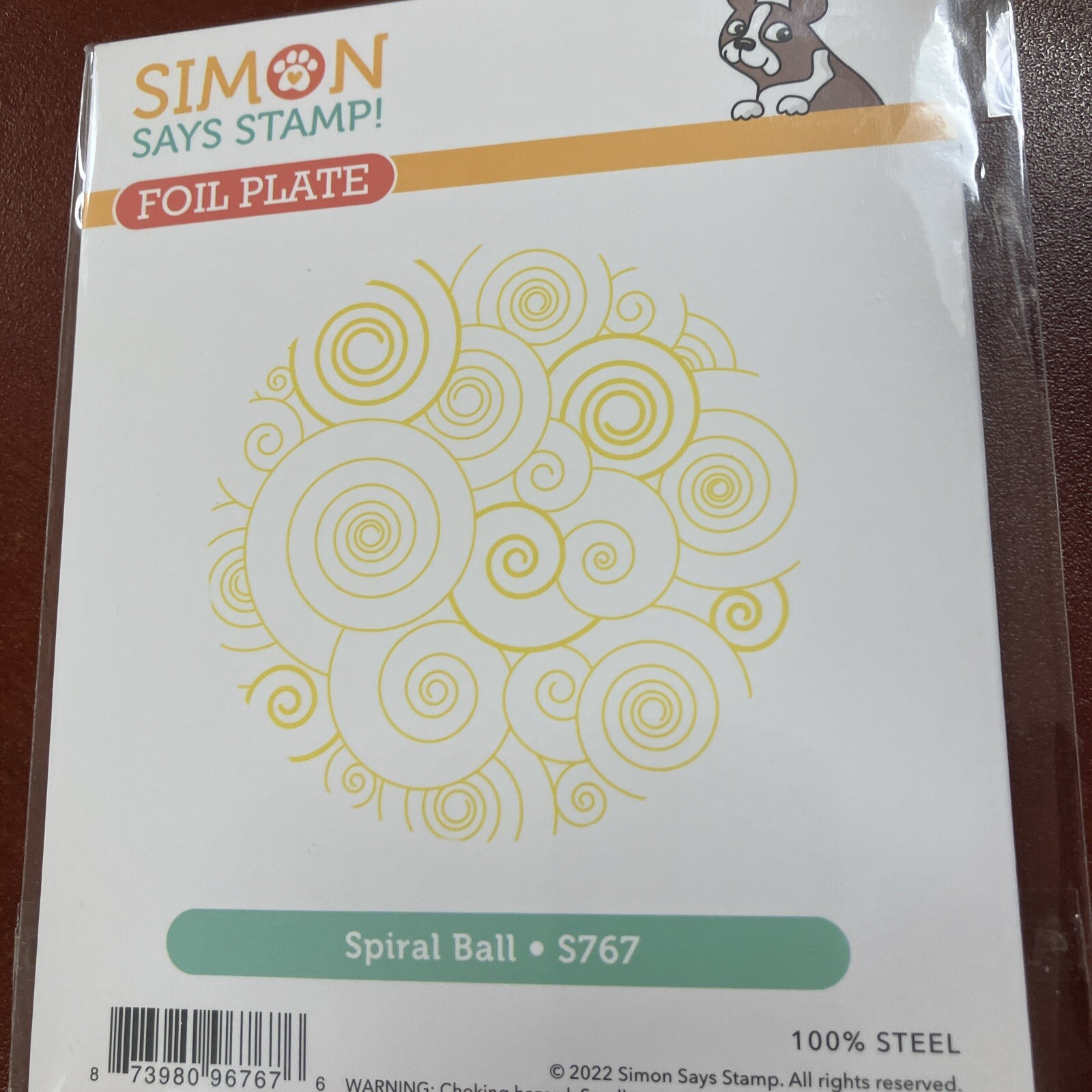 Simon Says Stamp Foil Plate Spiral Ball, S767