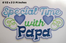 TIME WITH PAPA BLUE FAMILY TITLE scrapbook premade paper piecing by Rhonda