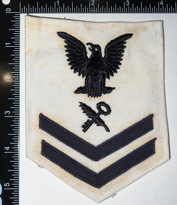 USN US Navy Ships Serviceman Petty Officer 2nd Class Rating Rate White ...