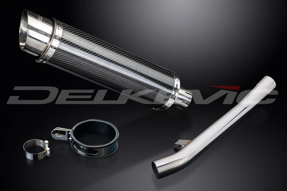 Suzuki GSX750F Sports 1998-2006 надевающийся 14-дюймовый круглый углеродный глушитель выхлопной системы комплект - Изображение 3 из 4