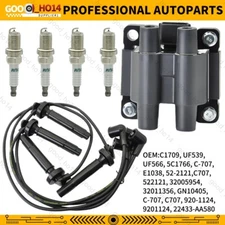 Ignition Coil & 4X Iridium Spark Plugs & Wires for Subaru Impreza 2.5L UF538