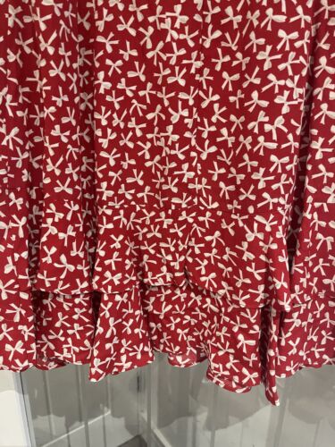 Mint Velvet Red Bow Print Ruffle Mini Dress Size Uk18 New With Tags RRP£109 - Picture 13 of 19
