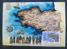 Carte Maximum Premier Jour Timbre Bretagne N° 1917 Oblitéré Rennes 1977