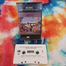 AC/DC Dirty Deeds Done Dirt Cheap Cassette Tape 1976 Atlantic Tested