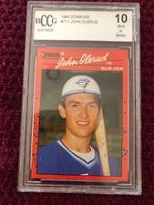 1990 DONRUSS #711 JOHN OLERUD ROOKIE CARD, VINTAGE, PRISTINE, GRADED 10!!