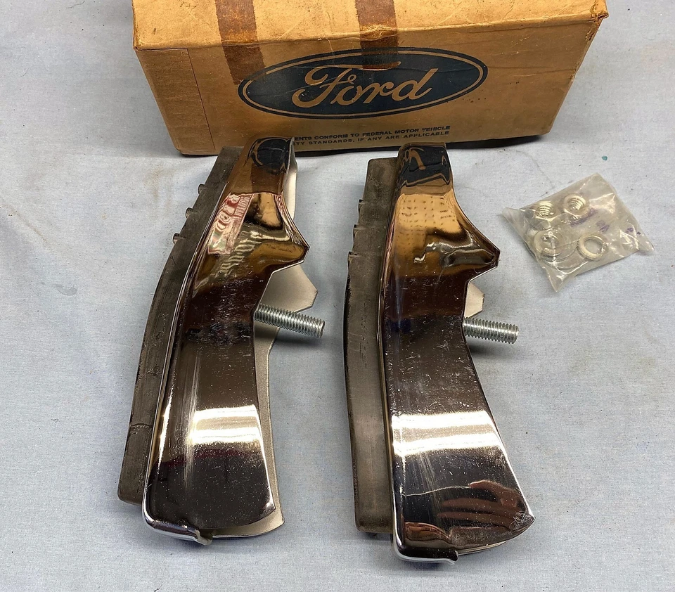 NUEVO DE LOTE 1970 FORD GALAXIE 500 XL LTD PARACHOQUES TRASERO PROTECTORES OEM PAR PIEZA #D0AZ-17984-A Foto 4 de 4