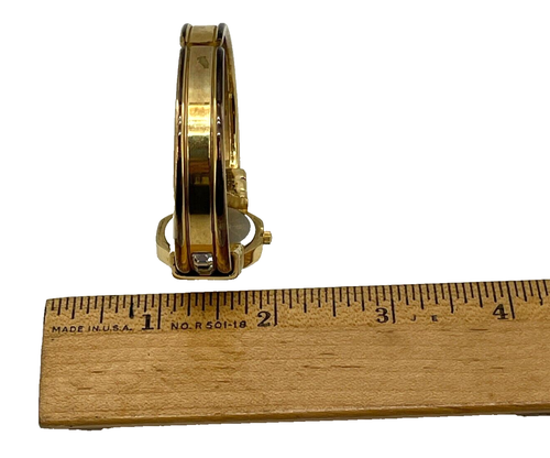 Orologio da polso Pierre Jacquard tono oro strass cinturino metallo quadrante blu ottagonale - Foto 7 di 7