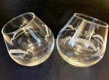 Courvoisier Cognac Brandy Snifter Stemless Rocking Glasses 3"H *MADE IN FRANCE*