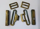 6 Piece WW2 British Military Issue 1937 Pattern Web Belt Buckle Set 37' Brass