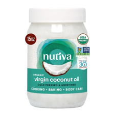 Aceite de coco orgánico Nutiva 15 fl oz, prensado en frío, sabor fresco para cocinar