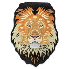 Large Majestic Lion Head Iron On Sew On Embroidered Patch Big Cat Applique DIY