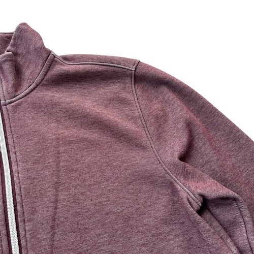 Perry Ellis Men’s Small Solid Port, Heather Maroon Full Zip Knit Collared Jacket - Picture 6 of 19