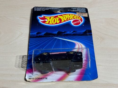 Hot Wheels 1447 '80's Corvette Black Sealed on Card 1986