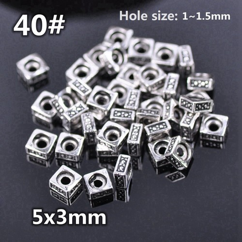 50pcs Tibetan Silver Color Metal Alloy Loose Spacer Beads Lot For Jewelry Making - Bild 50 von 59