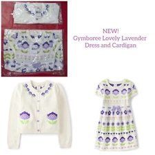 Gymboree LOVELY LAVENDER Girls 6T Lot Purple Sweater Dress and Cardigan NEW