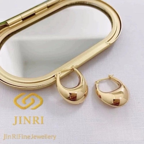 Solid 18K Gold Minimalist Hoop Earrings |Daily Wear|Approx.1.43g
